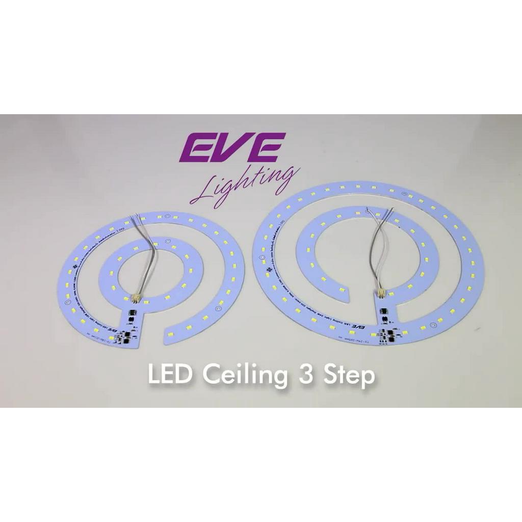 eve-ชุดแผงไฟแอลอีดี-ปรับความสว่าง-3-step-ระดับ-แผงแอลอีดี-นีออนกลม-ติดเพดาน-ขนาด-18w-24w-แสงขาว-แสงเหลือง