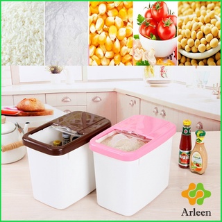 Arleen ถังเก็บข้าวสารพร้อมถ้วยตวง กล่องเก็บข้าวสารกันแมลง กันความชื้น Rice Storage Box with Cup