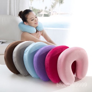 【บลูไดมอนด์】Soft U Shaped Slow Rebound Memory Foam Travel Neck Pillow for Office Flight Traveling Cotton Pillows Head 00