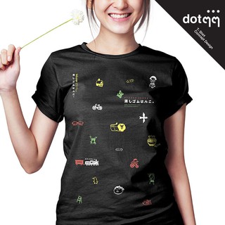 dotdotdot เสื้อยืดหญิง Concept Design ลาย Eraser Stamp (Black)