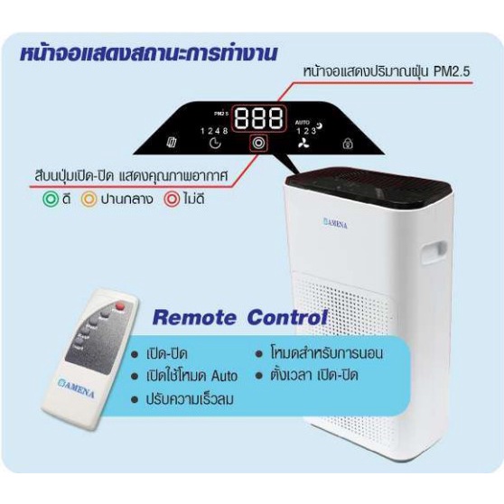 เครื่องฟอกอากาศ-amena-รุ่น-amp-200-ป้องกันฝุ่น-pm2-5-พื้นที่ห้อง-24-ตร-ม