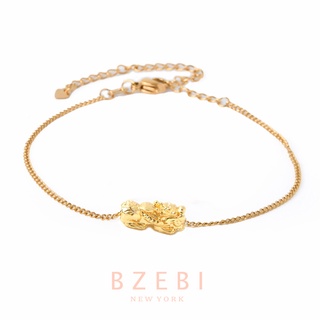 BZEBI สร้อยข้อมือแฟชั่น ทอง งแท้ น่ารักสร้อยข้อมือ กำไลแฟชั่น ทองคำ สร้อยคอไม่ลอก สเตนเลส พรีเมี่ยม ไม่จางหาย ใส่อาบน้ําได้ 198b