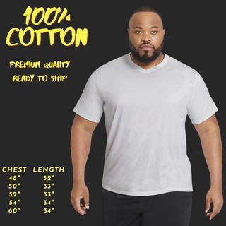 MenFashion T-shirts Solid color V Neck Short 100% Cotton For Stronger People Plus Size 48 - 60 Chest Ready to ship!