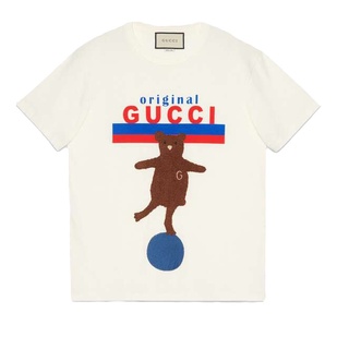 ░※•♂☀ Gucci/gucci เสื้อยืดแขนสั้น 615044-XJCRH-9095