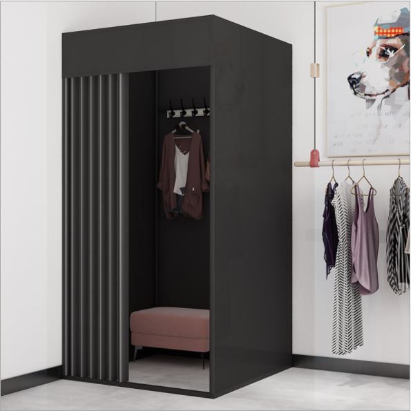 ห้อง-fitting-room-ห้องแต่งตัว-สีดำ-ห้องเปลี่ยนเสื้อแบบเหลี่ยม-โครงดำแบบสี-ไซต์-มาตรฐาน-สีดำ-ห้องแต่งตัว-ห้องลองชุด