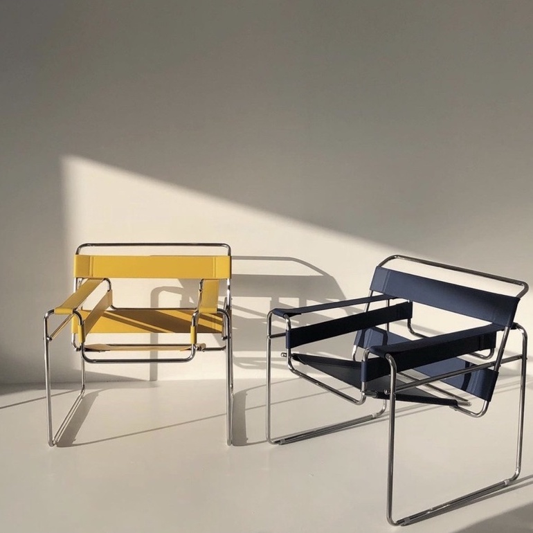 เก้าอี้-เก้าอี้หนัง-มีหลายสีให้เลือก-wassily-chair-สไตล์-mid-century-ของแต่งบ้าน-แต่งบ้านมินิมอล