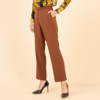 LOfficiel Business Pants Colorful กางเกงลอฟฟิเซียล กางเกงขายาว ผ้าโพลีเอสเตอร์ สีน้ำตาล (FQ19BR)