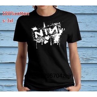 เสื้อยืด - ผู้ชายเสื้อยืด Nin สีดําเพลงเก้านิ้วเล็บร็อค Prog Electronica เสื้อยืดหนัก Tshirt