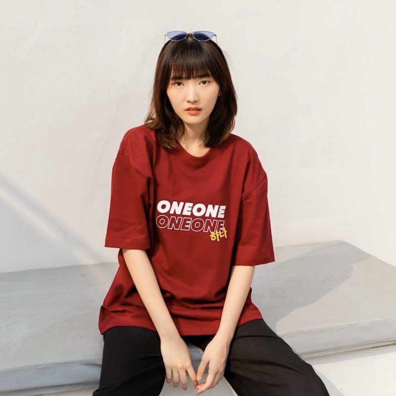 97x-redwine-oneone-oversize-เสื้อโอเวอร์ไซส์-เสื้อสีแดงเลือดหมู