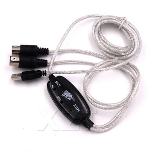 คุณภาพสูงคีย์บอร์ด USB MIDI CABLE PC ไปยัง Music Keyboard CORD USB IN-OUT MIDI Interface สาย