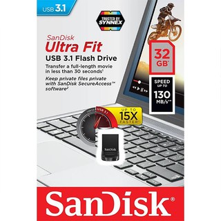 สินค้า SanDisk Ultra Fit Flash Drive USB3.0 32GB อ่าน 130MB/s (SDCZ430_032G_G46) เมมโมรี่ แซนดิส แฟลซไดร์ฟ โน๊ตบุ๊ค คอมพิวเตอร์