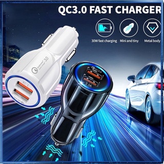 ที่ชาร์จในรถ 6A ที่ชาร์จแบตในรถ ชาร์จเร็ว USB car charger quick charge หัวชาร์จ อะแดปเตอร์ ชาร์จในรถ 2ช่อง usb QC3.0