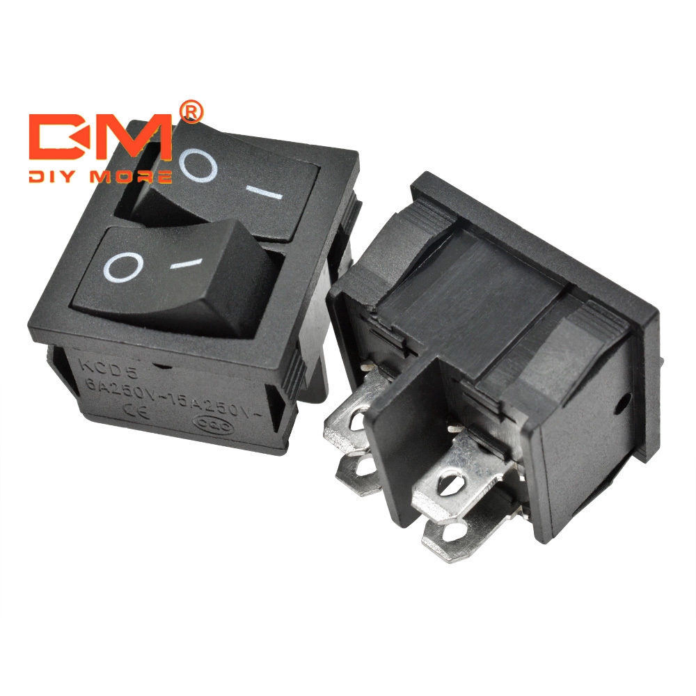 DIYMORE 1PC KCD5 4PIN Double Latching Rocker Switch ON-OFF สวิทช์ปุ่ม ...