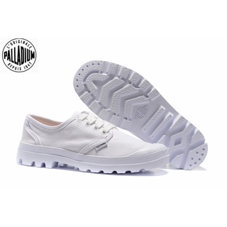 100%Original PALLADIUM Low-top White Mens and womens canvas shoes 35-45