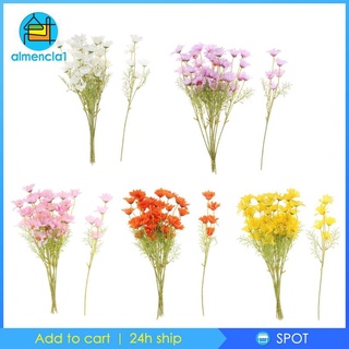 [almencla1] ช่อดอกเดซี่ปลอม ผ้าไหม สีขาว สําหรับตกแต่งบ้าน 10 กิ่ง