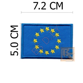 ตัวติดเสื้อ ตัวรีดเสื้อ อาร์ม Armpatch งานปักผ้า ธงชาติสหภาพยุโรป European Union : EU