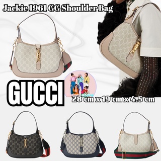 💝💯Gucci  GG  Jackie 1961 Series กระเป๋าสะพาย GG ขนาดเล็ก/กระเป๋าสุภาพสตรี/กระเป๋าสะพายข้าง