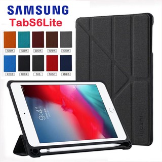 ภาพย่อรูปภาพสินค้าแรกของเคสฝาพับ เคส Samsung Tab S6 lite Tab a8 10.5 2021 มีช่องใส่ปากกา S Pen เคสหนัง เคสกันกระแทก - PU Leather Smart Case