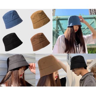 ภาพขนาดย่อของสินค้า(WZ) หมวกบักเก็ต ทรงปีกแคบสีพื้น Bucket hat