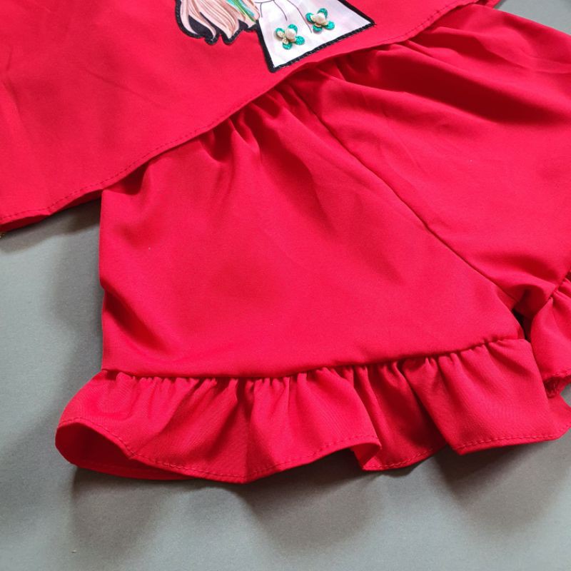 ภาพสินค้าชุดเด็กผู้หญิง(เสื้อสายเดี่ยว+กางเกงขาระบาย)มี12สีให้เลือก จากร้าน little_fay บน Shopee ภาพที่ 4