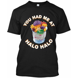 เสื้อยืดผ้าฝ้ายพิมพ์ลายคลาสสิก เสื้อยืด พิมพ์ลาย You Had Me At Halo Halo Philippines Filipino Food สไตล์คลาสสิก ไม่ซ้ําใ