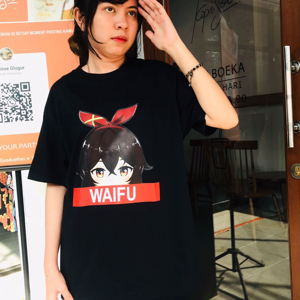 เสื้อยืด-พิมพ์ลายตัวละครเด็กผู้หญิง-genshin-impact-amber-as-waifu-kawaii