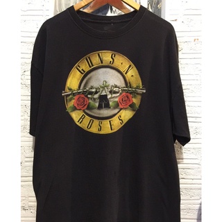 Gildan Vintage! 2022 Gildan เสื้อยืดผ้าฝ้าย 100% พิมพ์ลายโลโก้วงร็อค Guns N Roses พลัสไซซ์ S M L XL 2XL 3XL AZ370 สีดํา