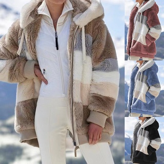 เสื้อแจ็กเก็ต เสื้อโค้ท ขนแกะเทียม ขนเฟอร์เทียม แบบหนา ให้ความอบอุ่น แฟชั่นฤดูหนาว สําหรับผู้หญิง ไซซ์ 5xl