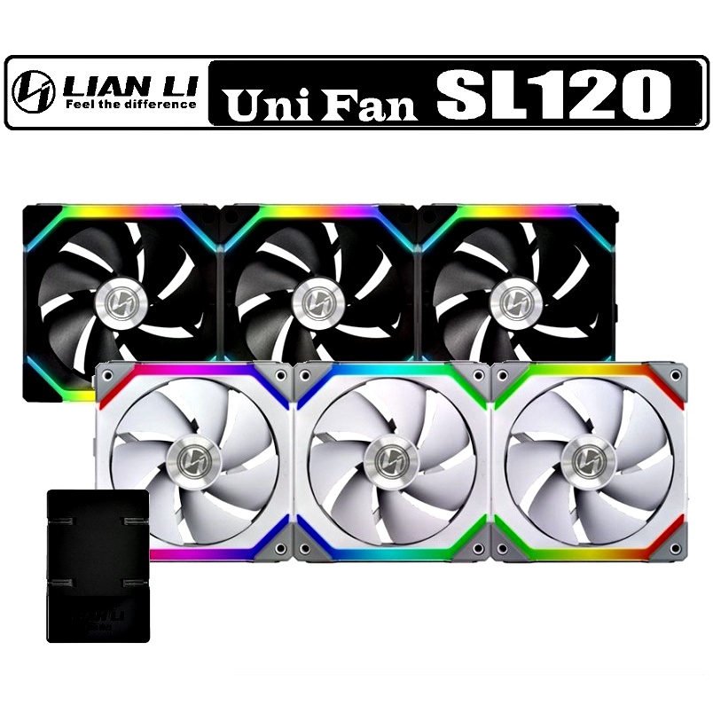 พัดลมเคส LIAN LI UNI SL120 RGB LED 120mm Case Fan (Black,White