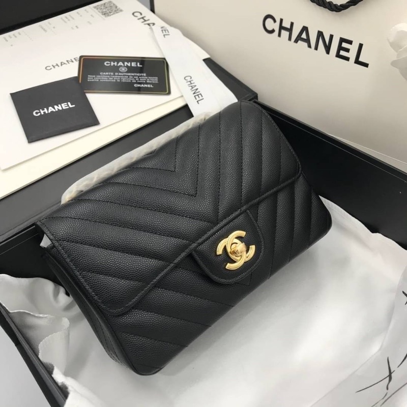 chanel-v-classic-grade-ออริoriginal-หนังแท้-black-อะไหล่ทอง