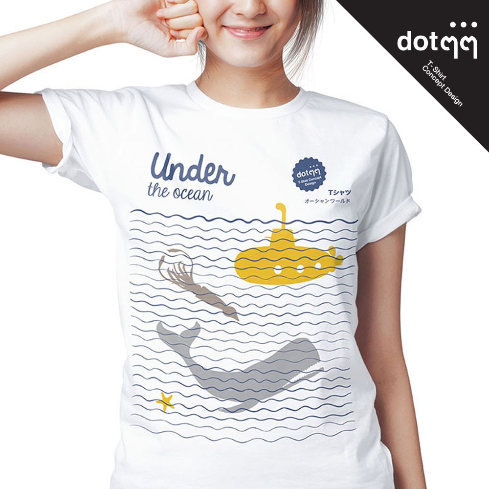 dotdotdot-เสื้อยืดหญิง-concept-design-ลาย-ocean-white