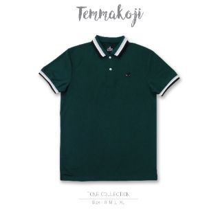 [ส่งฟรี 99.- ทั้งร้าน] เสื้อโปโลมีสไตล์  แบรนด์  Temmakoji สีเขียว เก็บเงินปลายทางได้