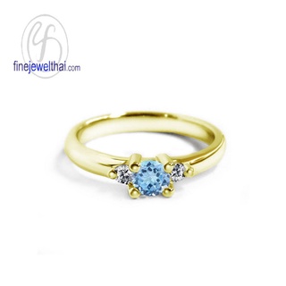 Finejewelthai-แหวนโทพาซ-แหวนเงินแท้-แหวนพลอยแท้-พลอยประจำเดือนเกิด-Topaz-Silver-Ring-R1208tp (เลือกสีตัวเรือนได้)