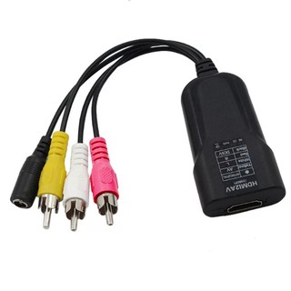 HDMI TO 3RCA คอมโพสิต AV/CVBS Video Audio Converter HDMI2AV สนับสนุน NTSC/PAL สำหรับ VCR PS4 กล้อง DVD