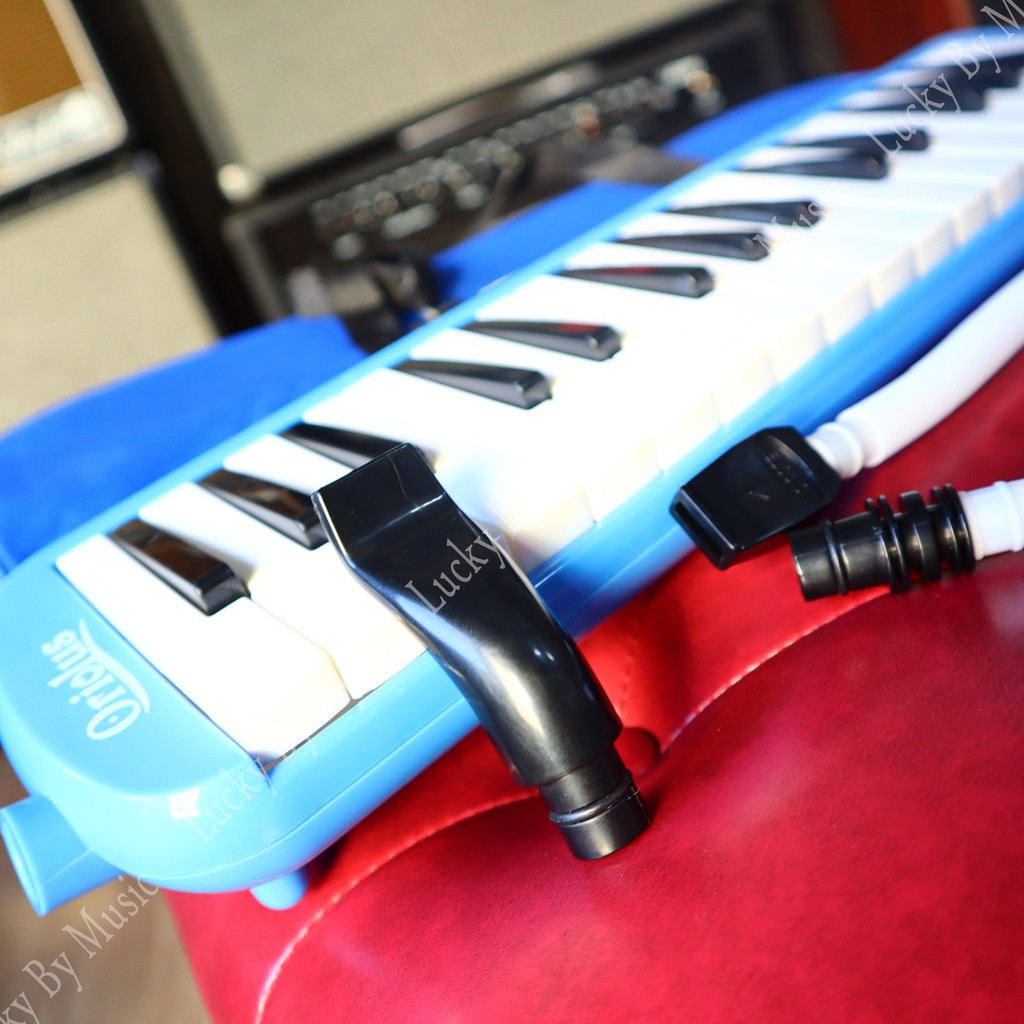 เมโลเดี้ยน-melodica-จำนวน-32-คีย์-สีฟ้า-ขนาดมาตรฐาน-เสียงดี-ไม่กินลม-เหมาะสำหรับเด็ก-พร้อมสายเป่าเมโลเดี้ยน