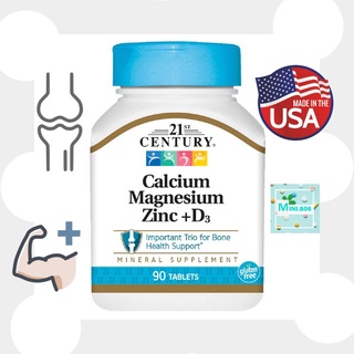 ภาพขนาดย่อของภาพหน้าปกสินค้า"21st Century, Calcium Magnesium Zinc + D3, 90 Tablets แคลเซียม" จากร้าน vitamin7th บน Shopee ภาพที่ 1