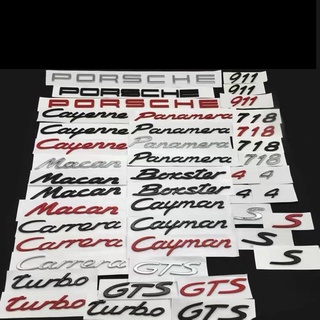สติกเกอร์ โลโก้ตัวอักษร สําหรับติดตกแต่งรถยนต์ Porsche Macan Cayenne Cayman Panamera Carrera Boxster GTS 911 718 4 s