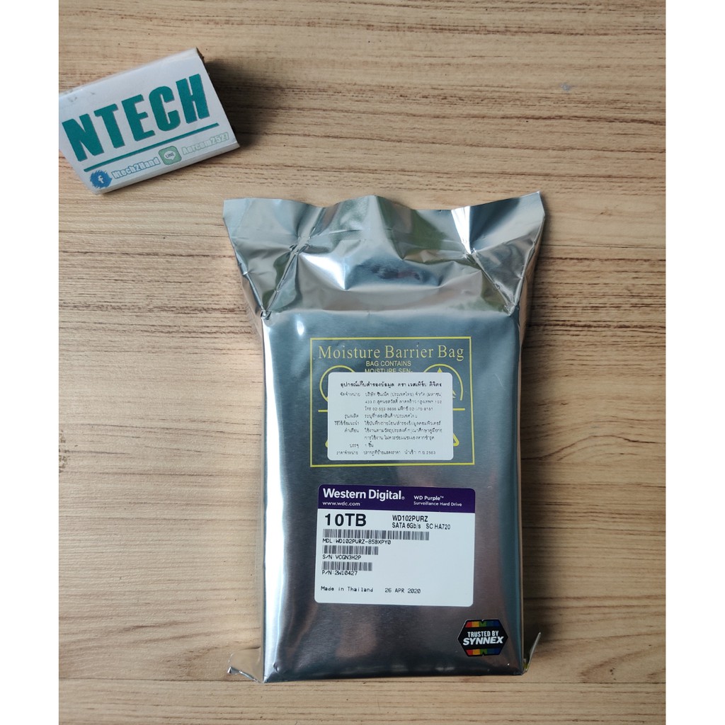 ภาพหน้าปกสินค้าHDD ฮาร์ดดิสก์ 10TB WD PURPLE 7200RPM SATA3 (WD102PURZ) จากร้าน ntech_hand บน Shopee