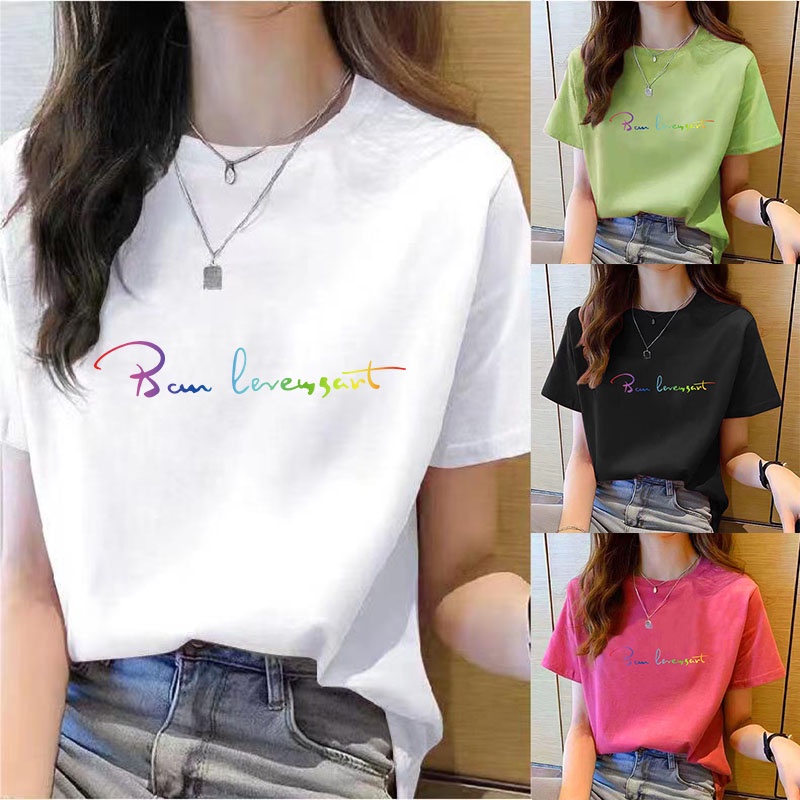 เสื้อยืดผู้หญิงแฟชั่น-เสื้อไซส์ใหญ่-t-shirt-เสื้อยืดสีขาวผู้หญ