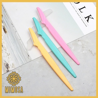 สินค้า MIMOSA มีดกันคิ้วด้ามจับยาว มีดโกน คมกริบ คละสี กันจอน ใบมีดสำหรับกันคิ้ว อุปกรณ์เสริมความงาม