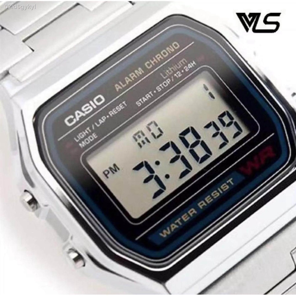 casio-นาฬิกาข้อมือผู้ชาย-สายสแตนเลส-รุ่น-a158wa-1df-สีเงิน