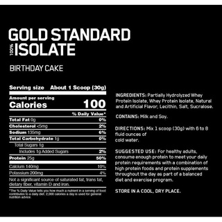 ภาพขนาดย่อของภาพหน้าปกสินค้าOptimum Nutrition GOLD STANDARD 100% ISOLATE 5.2 Lbs เวย์โปรตีนไอโซเลท 100% จากร้าน topfitt บน Shopee ภาพที่ 6