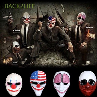 Back2life ฮาโลวีน ตัวตลกน่ากลัว ป้องกันใบหน้า น่ากลัว จําลองโจ๊กเกอร์ สวมหน้ากาก เสาธง สําหรับผู้หญิง ผู้ชาย บ้านผีสิง อุปกรณ์ปาร์ตี้