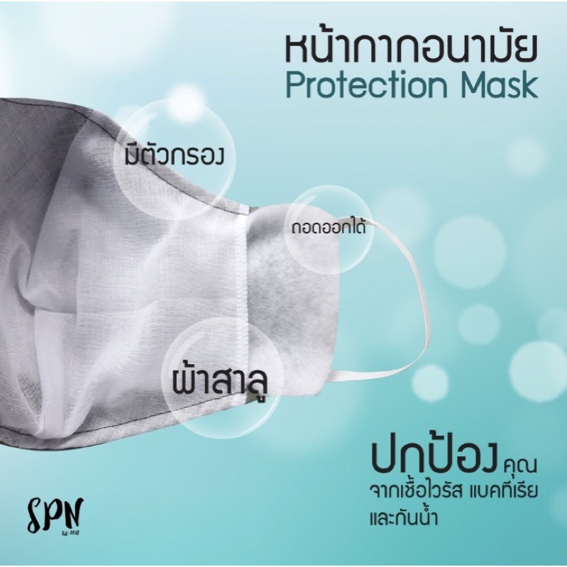 ภาพหน้าปกสินค้าSPN หน้ากากผ้ากันน้ำ สีขาว ซักได้ 1 ชิ้น/ 1 ห่อ จากร้าน yw.wen บน Shopee