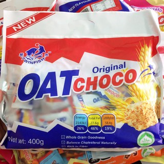 ภาพขนาดย่อของภาพหน้าปกสินค้าTwinfish Oat Choco ข้าวโอ๊ตอัดแท่ง 7 รสชาติ ธัญพืชอัดแท่ง ยี่ห้อ TWINFISH และ Nezline (400 กรัม) จากร้าน th_191570361 บน Shopee