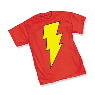 เสื้อยืดใหม่ 2022Men T Shirt ผู้ชายเสื้อยืด กัปตัน Marvel Shazam! สัญลักษณ์ผู้ใหญ่สีแดง ชายเสื้อยืดL XL  XXL 3XL