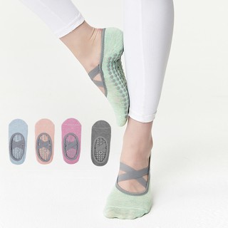ภาพขนาดย่อของสินค้าถุงเท้าโยคะ พิลาทิส เท้ายางยืดโยคะ ถุงเท้ากีฬา มีปุ่มกันลื่น ดีไซน์สวย Women Dance Sock ถุงเท้าออกกำลังกาย