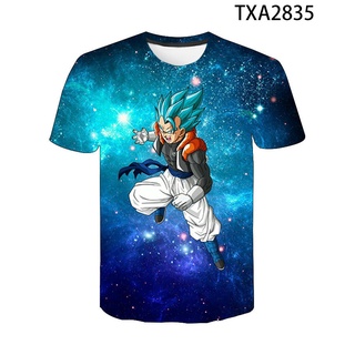 เสื้อยืดแขนสั้นลําลอง พิมพ์ลายการ์ตูน Dragon Ball 3 มิติ แฟชั่นฤดูร้อน สําหรับผู้ชาย และผู้หญิง