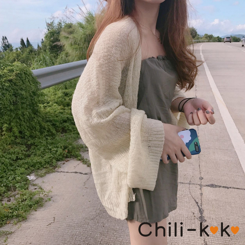 ภาพสินค้าChili_k ️k ️ 6703 เสื้อคลุมไหมพรมแขนยาว ชนิดถักหลวม แบบบางใส่คลุมไปทะเล คลุมกันแดด คลุมกันหนาว ผ้าใส่นุ่ม ใส่สบาย จากร้าน chili_koko บน Shopee ภาพที่ 7