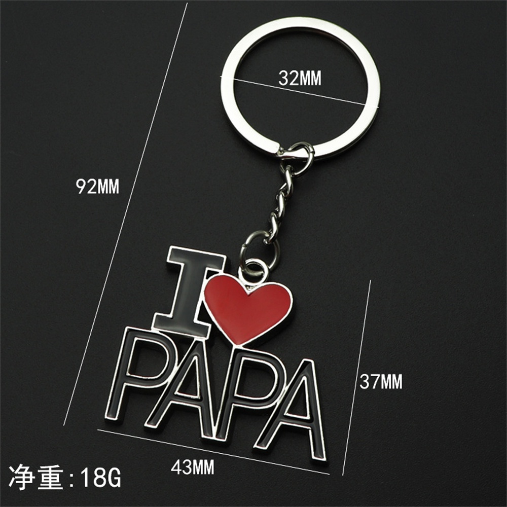 พวงกุญแจโลหะ-i-love-mama-papa-อุปกรณ์เสริม-สําหรับวันแม่-วันพ่อ